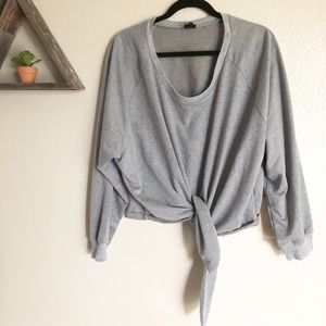 Front Tie Oversized Sweater